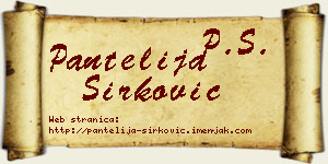 Pantelija Sirković vizit kartica